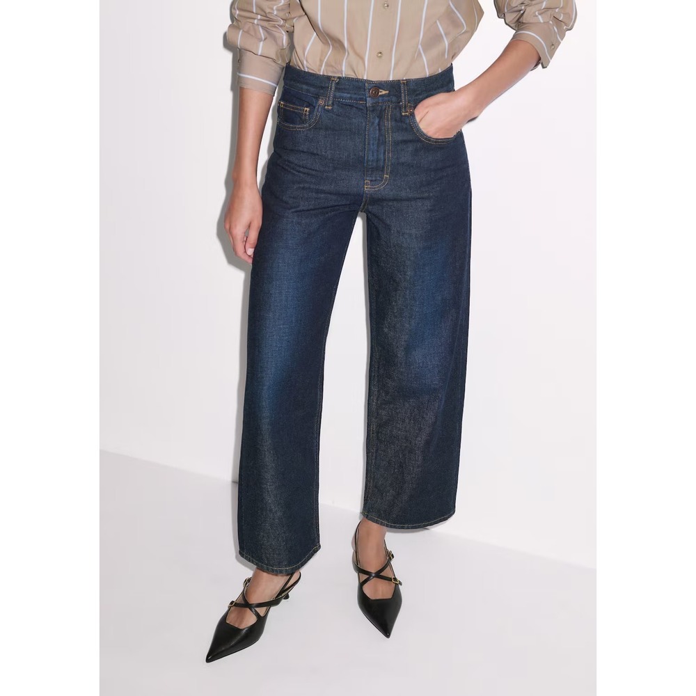 ME+EM Relaxed Straight Crop Jean Rinse Wash 26‎ New With Tags